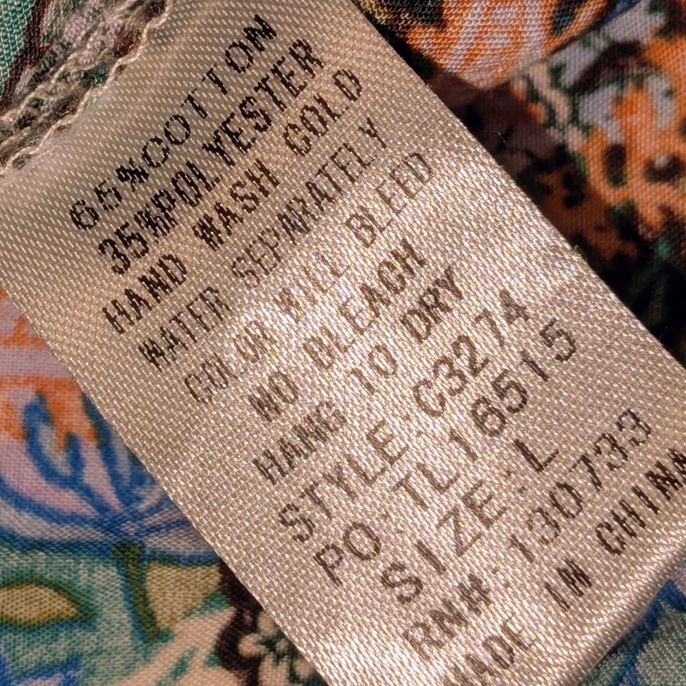 Umgee Womens Boho Patchwork Paisley Floral Tunic Top Crochet Lace Cream‎ Teal L - Picture 5 of 7
